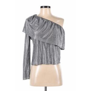 Zara Trafapuc One-shoulder Ruffle Metallic Balletcore top Sz M Fairy Siren
